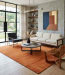 Orange Wool Hand Tufted Contemporary Area Rug - Made to Order
