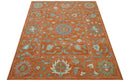 Custom Made Oriental Uzbek Design Floral Rust Hand Tufted Wool Area Rug