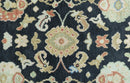 Custom Made Oushak Black And Rust Hand Knotted Runner Wool Rug by The Rug Decor