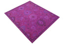 Custom Made Overdyed Traditional Oushak Purple Hand Tufted Wool Area Rug