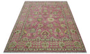 Pink and Beige Oushak Hand Knotted Turkish Wool Rug - Traditional Artisanal Patterns by The Rug Decor