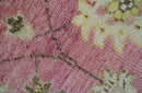 Pink and Beige Oushak Hand Knotted Turkish Wool Rug - Traditional Artisanal Patterns by The Rug Decor
