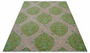 Custom Made Pink And Green Traditional Floral Motifs Design Hand Knotted wool area rug by The Rug Decor