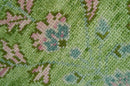 Custom Made Pink And Green Traditional Floral Motifs Design Hand Knotted wool area rug by The Rug Decor