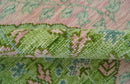Custom Made Pink And Green Traditional Floral Motifs Design Hand Knotted wool area rug by The Rug Decor