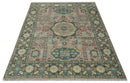 Custom Made Pink, Beige and Olive Hand knotted Medallion Mamluk Multi Size wool Area Rug