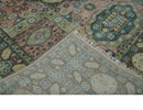 Custom Made Pink, Beige and Olive Hand knotted Medallion Mamluk Multi Size wool Area Rug