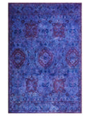 Blue and Purple Overdyed Wool Hand Tufted Traditional Area Rug by The Rug Decor