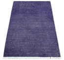 Custom Made Purple Modern Solid Overdyed Hand Knotted Wool Area Rug