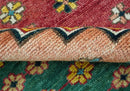 Custom Made Red And Green Traditional Heriz Design Hand Knotted Wool Rug by The Rug Decor