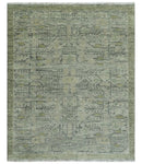 Custom Made Rug Modern Transitional Design Beige And Green Hand Knotted wool by The Rug Decor