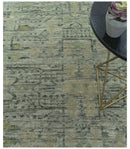 Custom Made Rug Modern Transitional Design Beige And Green Hand Knotted wool by The Rug Decor