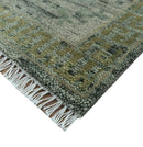 Custom Made Rug Modern Transitional Design Beige And Green Hand Knotted wool by The Rug Decor