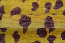 Custom Made Runner Leopard Design Mustard Hand Knotted Wool Rug by The Rug Decor