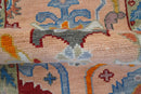 Custom Made Runner Oushak Peach And Green Wool Rug by The Rug Decor