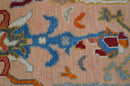 Custom Made Runner Oushak Peach And Green Wool Rug by The Rug Decor