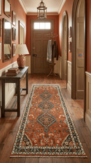 Custom Made Runner Rust And Brown Oriental Hand Knotted Wool Rug by The Rug Decor