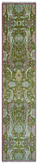 Custom Made Runner The Peacock Garden Green Hand Knotted Wool Rug by The Rug Decor