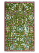 Custom Made Runner The Peacock Garden Green Hand Knotted Wool Rug by The Rug Decor