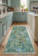 Custom Made Runner The Plants and Roots Green Hand Knotted Wool Rug by The Rug Decor
