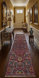 Custom Made Runner Traditional Maroon Hand Knotted Wool Rug by The Rug Decor