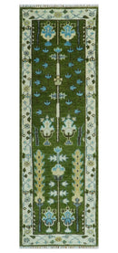 Custom Made Runner Tree of life Green And Ivory Hand Knotted Rug by The Rug Decor