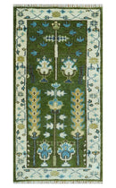 Custom Made Runner Tree of life Green And Ivory Hand Knotted Rug by The Rug Decor