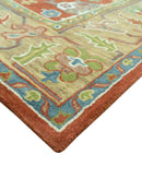 Rust and Beige Traditional Oushak Hand Tufted Wool Area Rug 8x10 by The Rug Decor