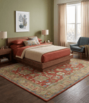 Rust and Beige Traditional Oushak Hand Tufted Wool Area Rug 8x10