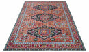 Custom Made Rust And Black Traditional Medallions Design Hand Knotted Wool Rug