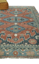 Custom Made Rust and Gray Traditional Hand knotted Multi Size wool Area Rug