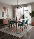 Rust Gray Traditional Hand Knotted 100 Percent Wool Area Rug