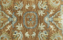 Custom Made Rust, Beige And Blue Traditional Hand Knotted wool rug