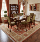 Hand Knotted Traditional Wool Oushak Area Rug - Rust Ivory Beige