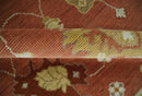 Hand Knotted Traditional Wool Oushak Area Rug - Rust Ivory Beige