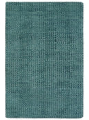 Custom Made shades of Sea Blue Contemporary Hand Knotted Wool area Rug