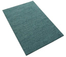 Custom Made shades of Sea Blue Contemporary Hand Knotted Wool area Rug