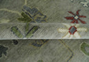 Silver and Gray Oushak Hand Knotted Traditional Wool Area Rug