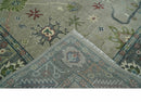 Silver and Gray Oushak Hand Knotted Traditional Wool Area Rug