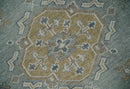 Custom Made Silver, Beige and Charcoal Traditional Hand knotted Mamluk design wool Area Rug
