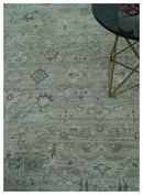 Silver Brown Transitional Hand Knotted Wool Area Rug - Custom by The Rug Decor