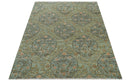 Custom Made Silver, Pink And Brown Floral Motifs Design Hand Knotted wool area rug by The Rug Decor
