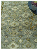Custom Made Silver Traditional Heriz Design Hand Knotted wool area rug by The Rug Decor