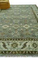Custom Made Silver Traditional Heriz Design Hand Knotted wool area rug by The Rug Decor