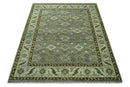 Custom Made Silver Traditional Heriz Design Hand Knotted wool area rug by The Rug Decor