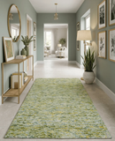 Moss Green Ivory Gold Abstract Wool Hand Tufted Area Rug - Custom Made by The Rug Decor