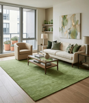 Green Hand Tufted Wool Area Rug Contemporary Minimalist Plush Luxury Finish Design by The Rug Decor