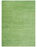 Green Hand Tufted Wool Area Rug Contemporary Minimalist Plush Luxury Finish Design