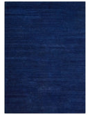 Custom Made Solid Modern Blue Hand Tufted thick Wool Area Rug by The Rug Decor
