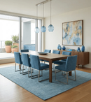 Light Blue Wool Hand Tufted Area Rug - Southwestern Gabbeh Boho by The Rug Decor